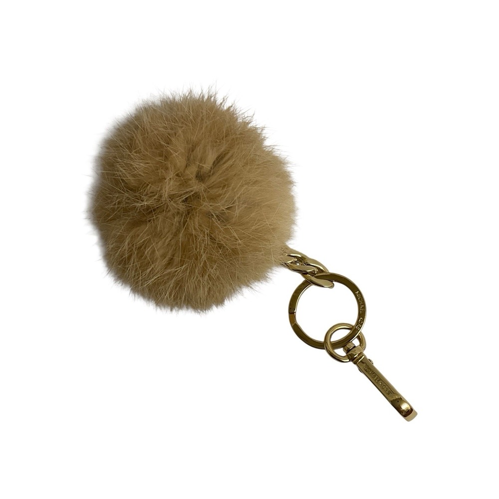 Michael Kors Pom Pom Keychain Womens Tan Gold